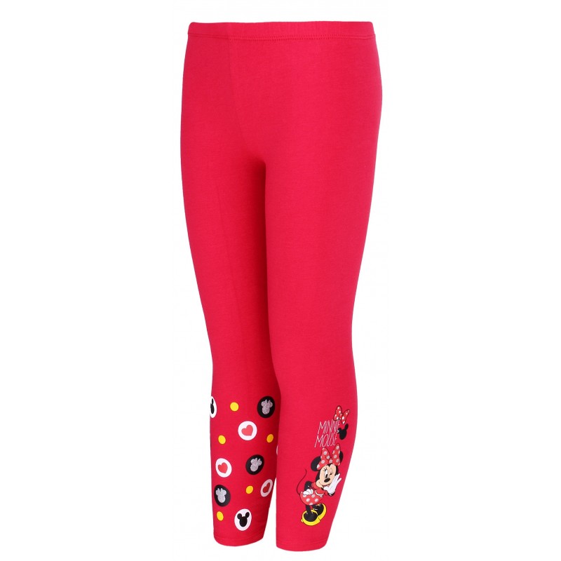 Dievčenské bavlnené legíny Minnie Mouse - červené