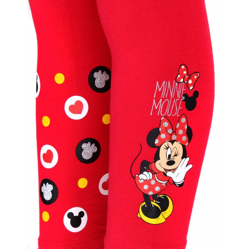 Dívčí bavlněné legíny Minnie Mouse - červené