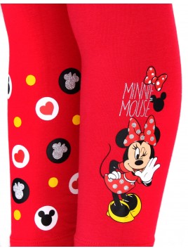Dívčí bavlněné legíny Minnie Mouse - červené