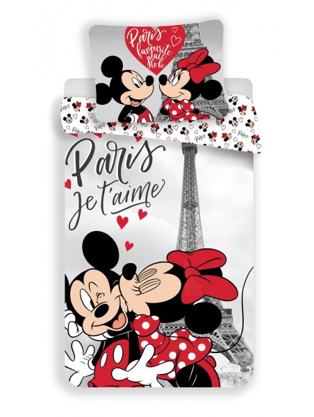 Bavlnené obliečky Mickey a Minnie v Paríži ❤ (Disney)