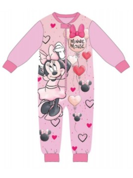 Dívčí zimní pyžamo overal Minnie Mouse - sv. růžové
