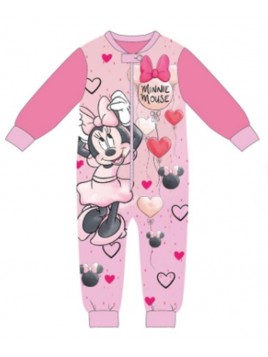 Dívčí zimní pyžamo overal Minnie Mouse - tm. růžové