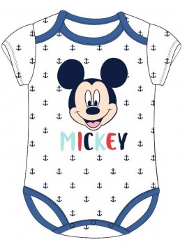 Dojčenské body s krátkym rukávom Mickey Mouse - Disney - biele