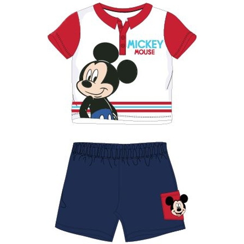 Kojenecký letní set Mickey Mouse - Disney - červený