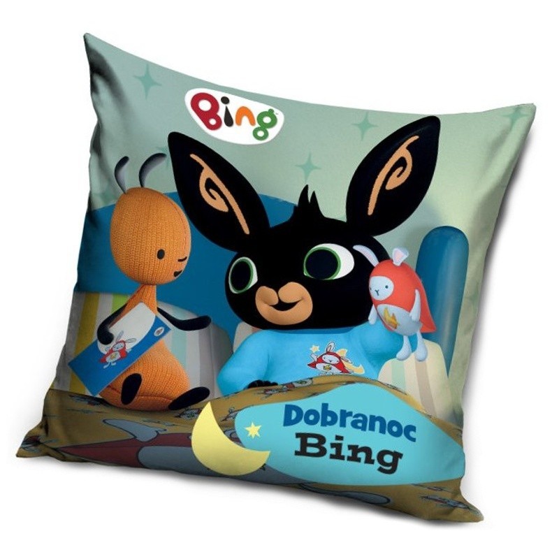 Dětský povlak na polštář zajíček Bing a Flop - dobrá noc