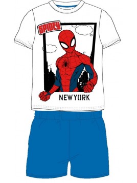Chlapčenské letné pyžamo Spiderman New York - modré