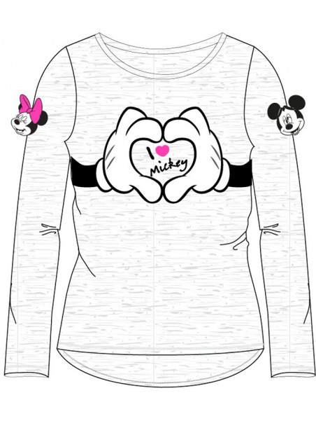 Dievčenské tričko s dlhým rukávom Minnie mouse - šedé