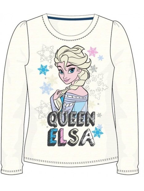 Dívčí tričko s dlouhým rukávem Ledové království (Frozen) - krémové