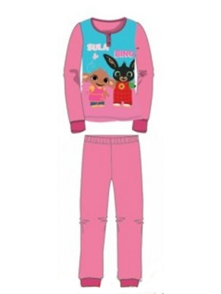 Dievčenské zimné pyžamo zajačik Bing a Sula - sv. ružové