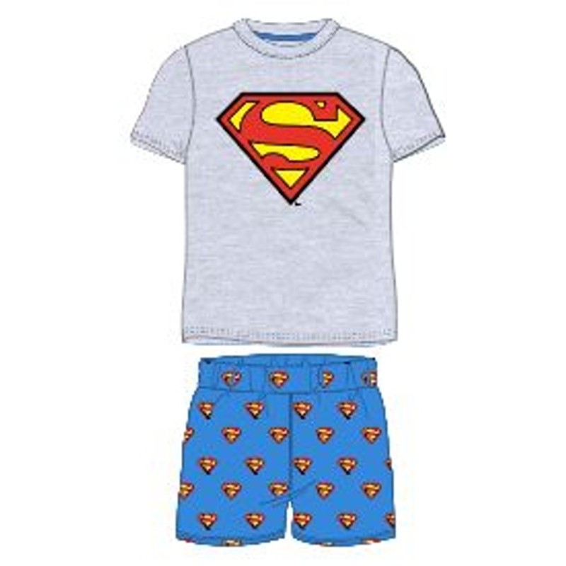 Chlapčenské letné pyžamo Superman - šedé