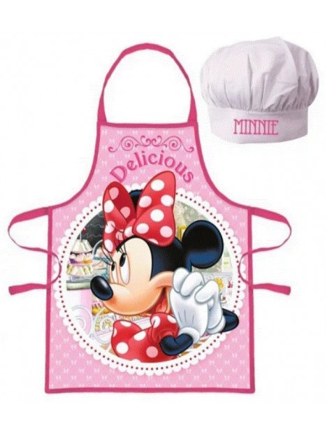 Dětská zástěra a kuchařská čepice Minnie Mouse ❤ Delicious