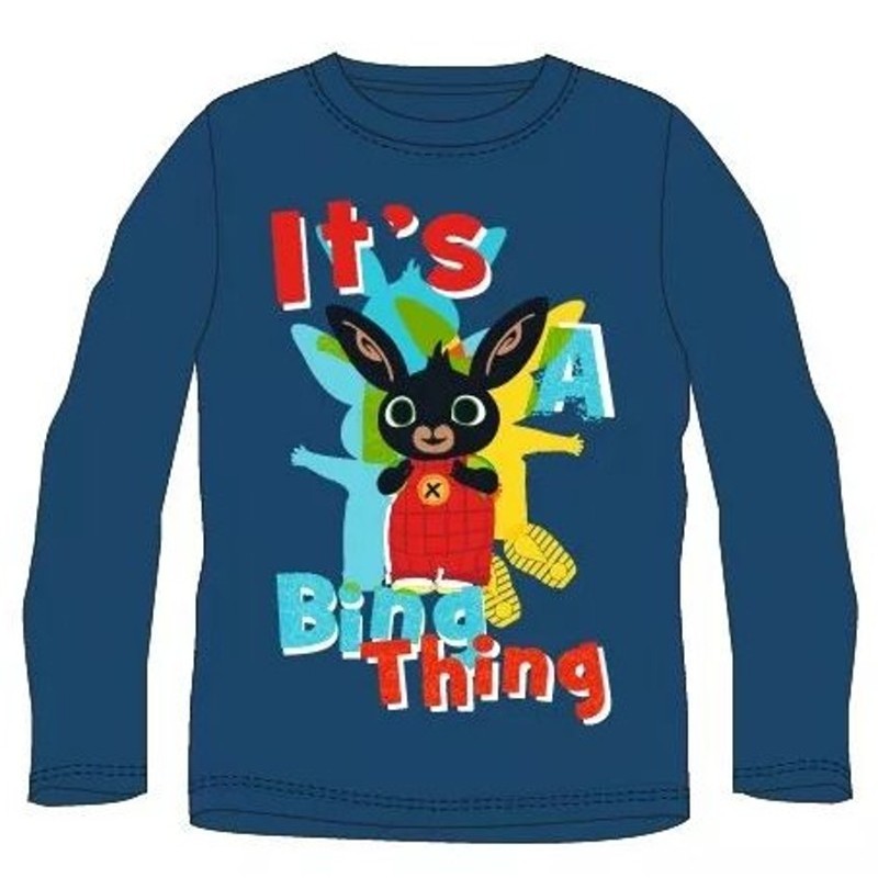 Chlapecké tričko s dlouhým rukávem Zajíček Bing - tm. modré