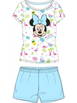Letné dievčenské pyžamo s krátkym rukávom Minnie Mouse - modré