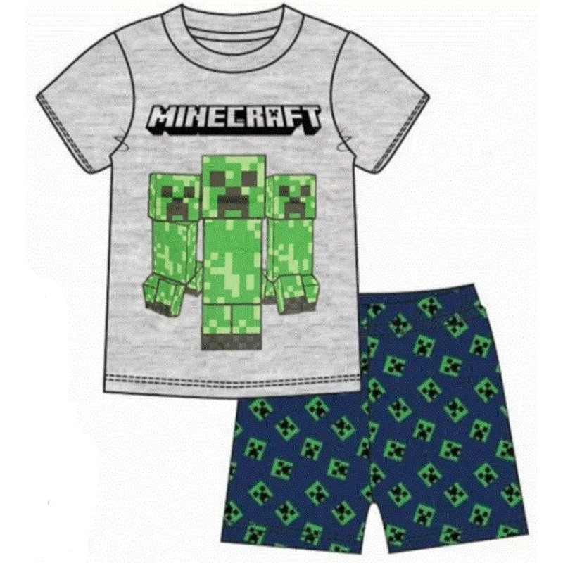 Chlapecké letní pyžamo Minecraft - šedé
