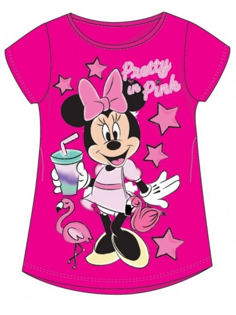 Dievčenské tričko s krátkym rukávom Minnie Mouse (Disney) - tm. ružové