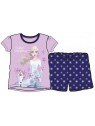 Letní dívčí pyžamo s krátkým rukávem Ledové království - fialové