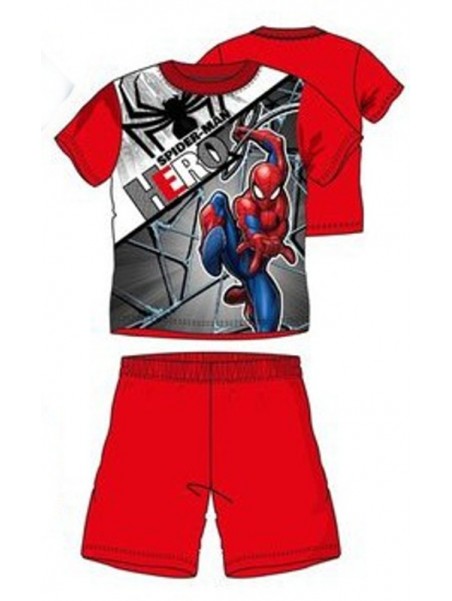 Chlapčenské letné pyžamo Spiderman HERO - červené