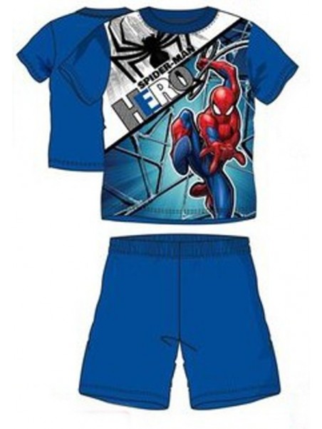 Chlapčenské letné pyžamo Spiderman HERO - modré