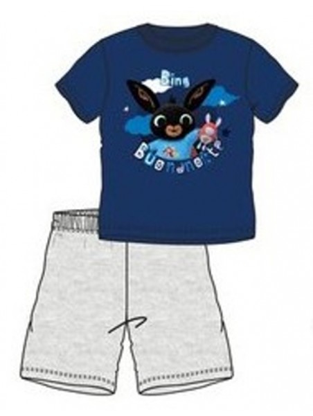 Chlapčenské letné bavlnené pyžamo zajačik Bing - modré