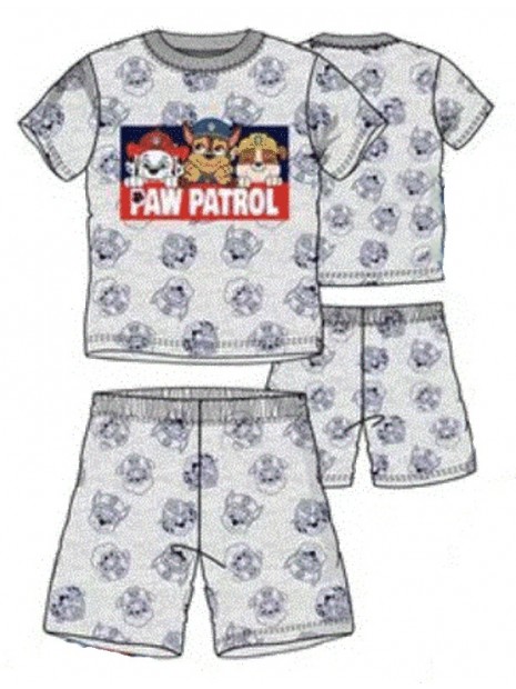 Letné chlapčenské pyžamo Tlapková patrola - šedé
