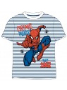 Chlapčenské tričko s krátkym rukávom Spiderman - pruhy - tm. modré