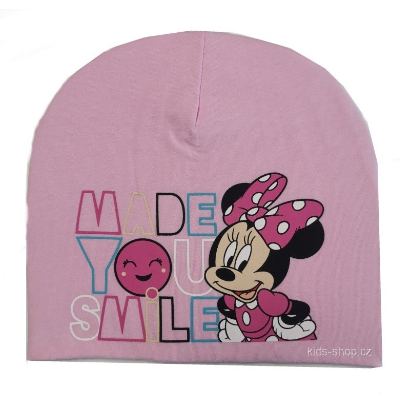 Dívčí jarní / podzimní čepice Minnie Mouse - Disney - sv. růžová
