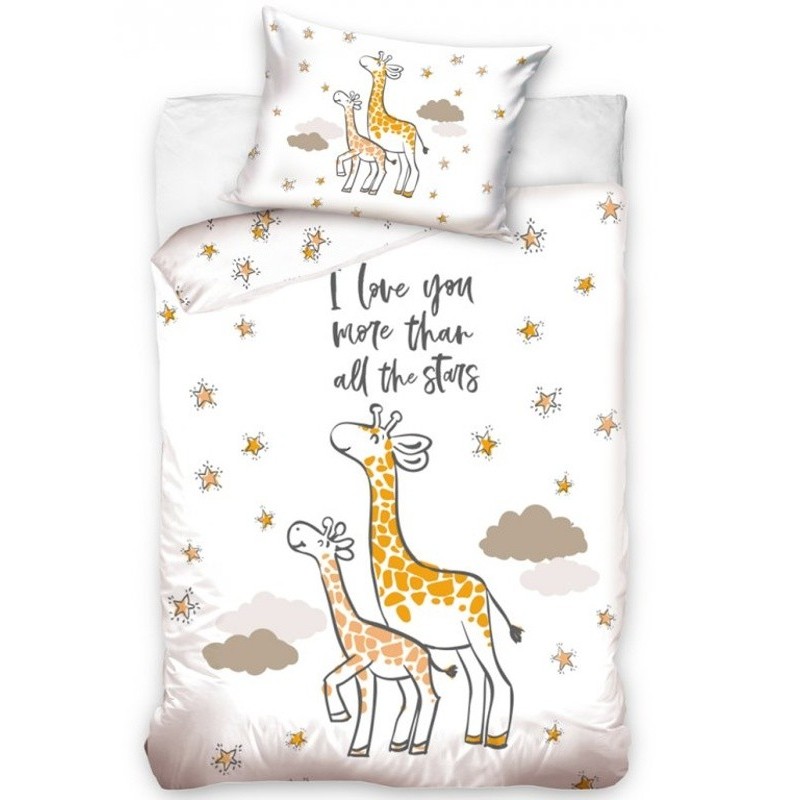 Bavlnené obliečky do detskej postieľky Žirafa a žirafátko