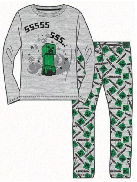 Chlapecké pyžamo Minecraft Creeper - šedé