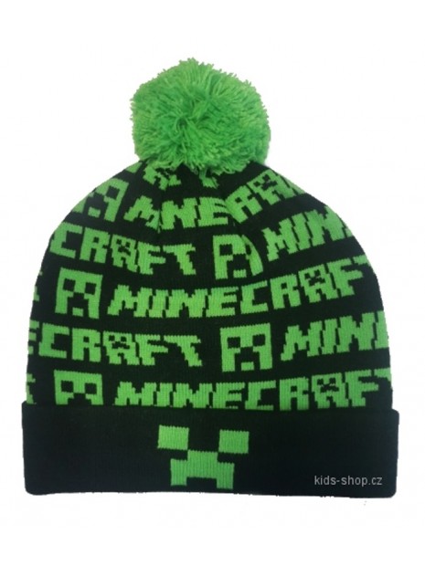 Chlapčenská zimná čiapka s brmbolcom Minecraft