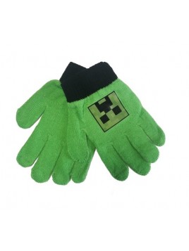 Dětské zimní pletené rukavice Minecraft - zelené