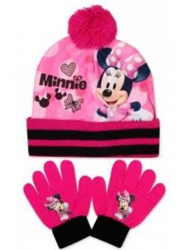 Dívčí set - čepice a prstové rukavice Minnie Mouse
