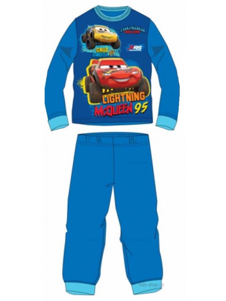 Chlapecké bavlněné pyžamo s dlouhým rukávem Auta / Cars - modré