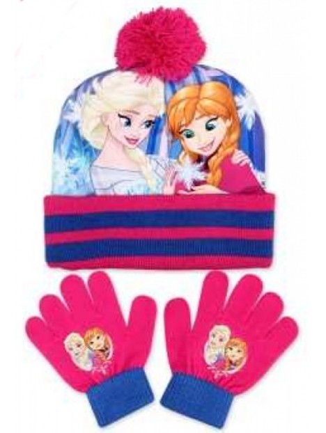 Dívčí čepice a prstové rukavice Ledové království - Frozen - modrá