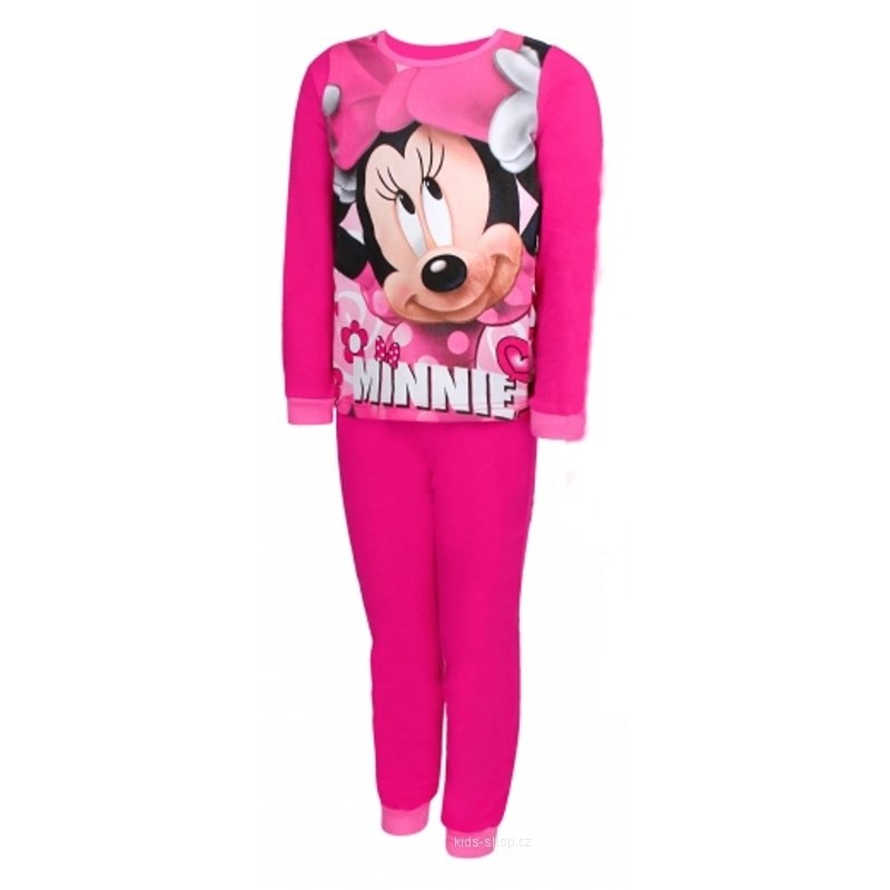 Dievčenské bavlnené pyžamo Minnie Mouse Disney - tm. ružové