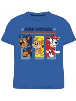 Chlapecké bavlněné tričko s krátkým rukávem Tlapková patrola - modré