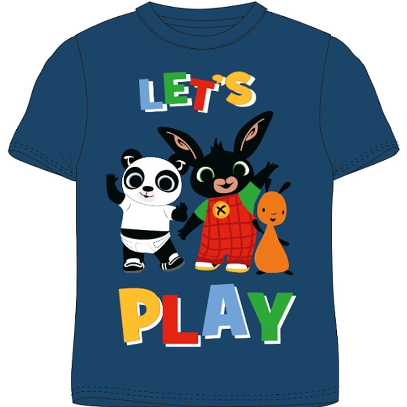 Chlapčenské bavlnené tričko s krátkym rukávom Zajačik Bing - modré