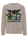 Kvalitní dětské tričko s postavami monster z oblíbené počítačové hry Minecraft MNC. Triko v šedém provedení je vyrobené z příjemného materiálu. Tričko má kulatý výstřih, dlouhé rukávy.