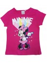 Krásné dívčí tričko s krátkým rukávem vyrobené ze 100% bavlny s motivem Minnie Mouse (Disney). Tričko v růžovém provedení zdobí obrázek myšky Minnie a třpytivé detaily.