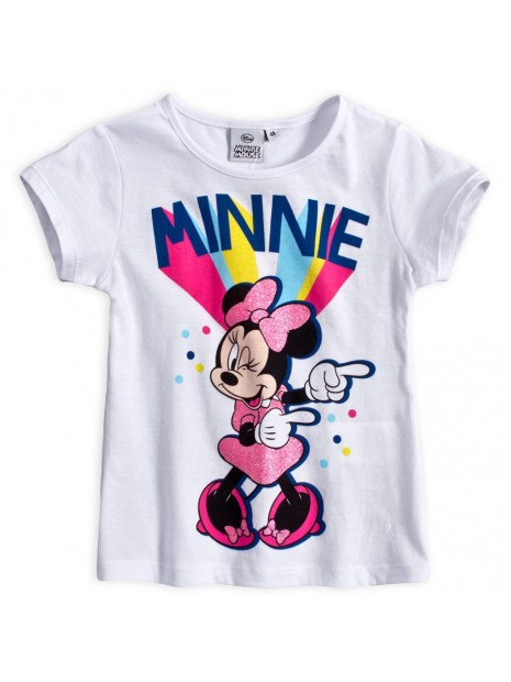 Dievčenské tričko s krátkym rukávom Minnie Mouse (Disney) - biele