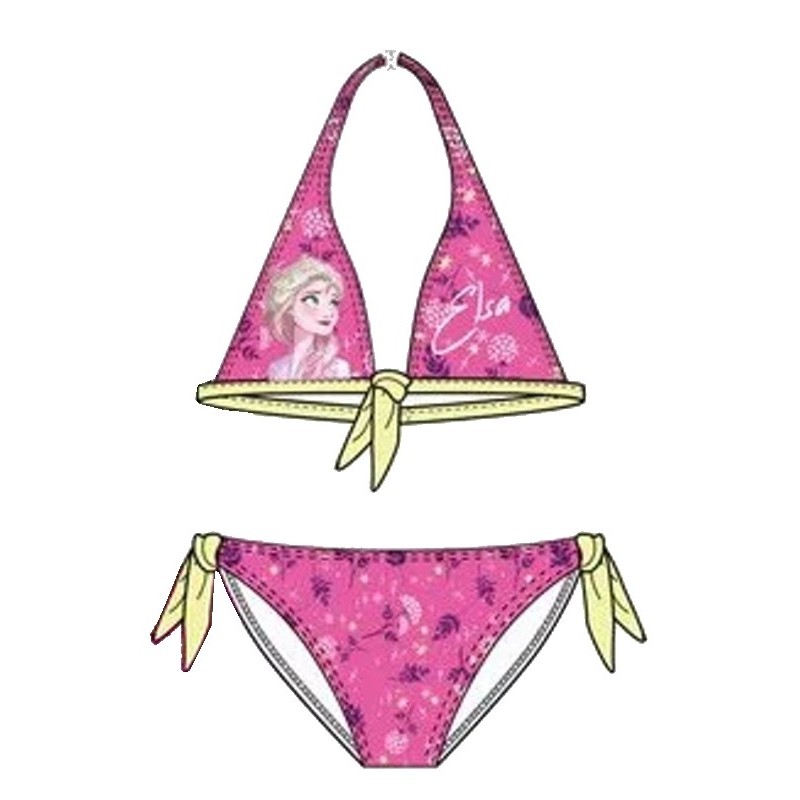 Dievčenské dvojdielne plavky Ľadové kráľovstvo FROZEN - tm. ružové