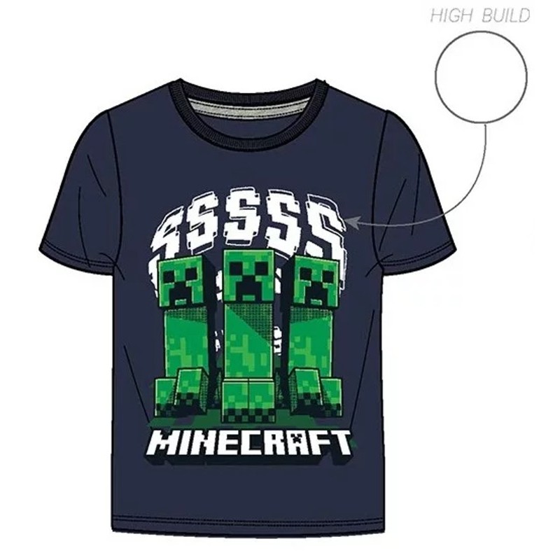 Chlapčenské bavlnené tričko s krátkym rukávom Minecraft - Creeper