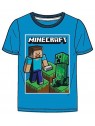 Chlapčenské bavlnené tričko s krátkym rukávom Minecraft - modré
