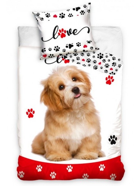 Bavlnené posteľné obliečky roztomilý psík