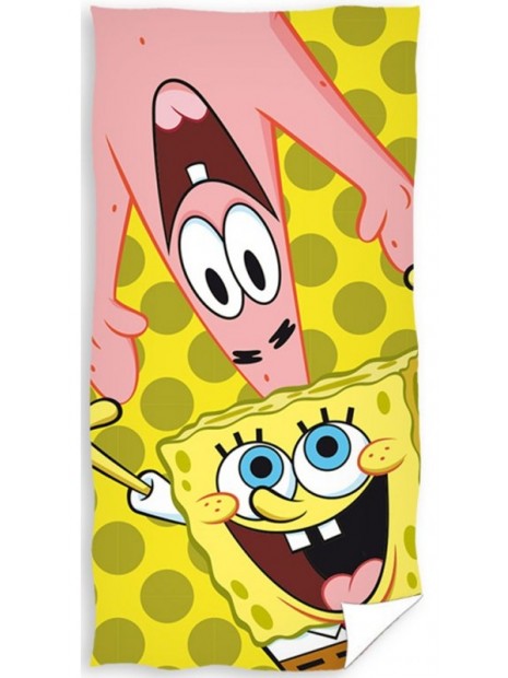 Detská plážová bavlnená osuška Spongebob a Patrik