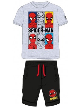 Chlapčenský letný set Spiderman MARVEL - šedý