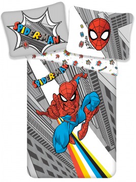 Chlapčenské bavlnené posteľné obliečky Spiderman MARVEL - šedé