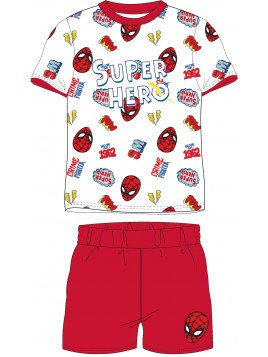 Chlapčenské bavlnené letné pyžamo Spiderman MARVEL - červené