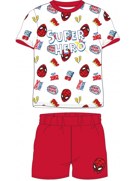 Chlapecké bavlněné letní pyžamo Spiderman MARVEL - červené