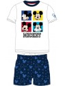 Chlapecké bavlněné letní pyžamo Mickey Mouse - bílé