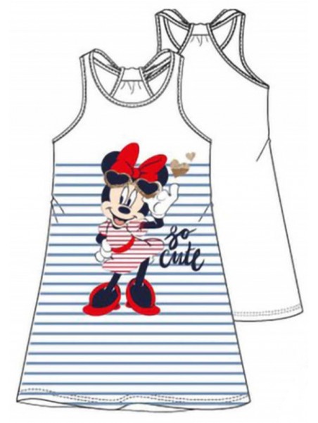 Dívčí bavlněné letní šaty Minnie Mouse - bílé